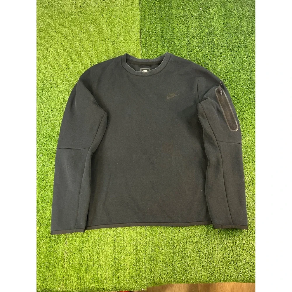 Nike Tech Fleece Crewneck Sweatshirt Black CU4506-010 Mens XL